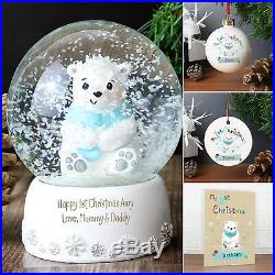Personalised My First 1st Christmas Xmas Polar Bear Gifts for Baby Babies Child