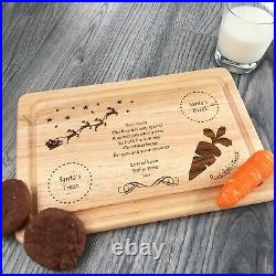 Personalised Santa Plater Plate Wooden Board Engraved Father Christmas Xmas Eve