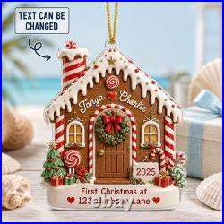 Personalized Acrylic Ornament Custom Name Gingerbread First Home Christmas Décor