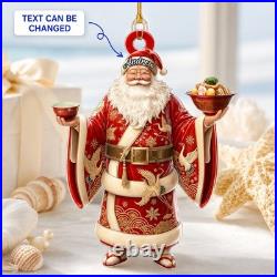 Personalized Acrylic Ornament Custom Name Japanese Santa Christmas Décor