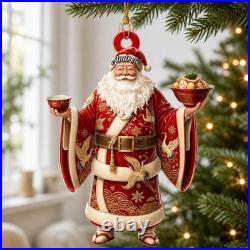 Personalized Acrylic Ornament Custom Name Japanese Santa Christmas Décor Personalized Acrylic Ornament Custom Name Japanese Santa Christmas Décor
