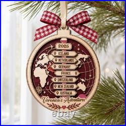 Personalized Acrylic Ornament Custom Name Travel Couple Gift Christmas Décor Personalized Acrylic Ornament Custom Name Travel Couple Gift Christmas Décor