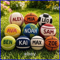 Personalized Crochet Hacky Sack, Custom Name Footbag, Handmade Juggling Toy