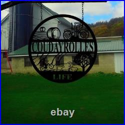 Personalized Metal Farm Sign Custom Ranch Name Wall Art