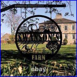 Personalized Metal Farm Sign Custom Ranch Name Wall Art