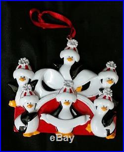 Personalized Penguin (6) Christmas Tree Ornament Holiday Gift - New