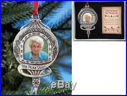 Pewter-Plated Christmas in Heaven Memorial Photo Ornament