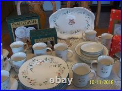 Pfaltzgraff Winterberry Vtg. Stoneware Holiday Christmas Grouping of 93 Pieces