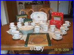 Pfaltzgraff Winterberry Vtg. Stoneware Holiday Christmas Grouping of 93 Pieces