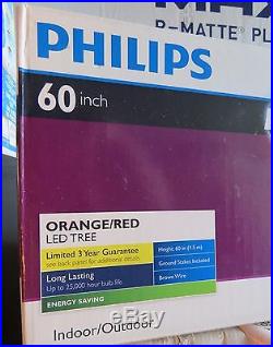 Philips 60 Inch Orange/Red LED Tree Indoor Outdoor Halloween Holiday