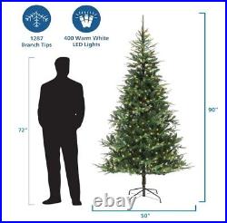 Philips 7.5' Pre-Lit Christmas Tree Fraser Fir Tree 400 Warm White LED Lights