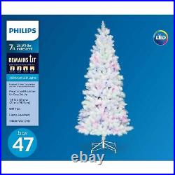 Philips 7ft Pre Lit Slim Christmas Tree White Iridescent Tinsel Douglas Fir