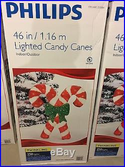Philips Commercial Size 46in Glitter Tinsel Lighted Candy Canes Christmas Prop