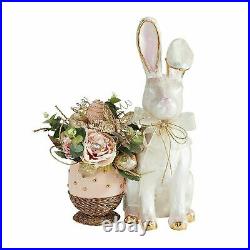 Pier1 Easter Spring Ivory Capiz Floral Butterfly Glamour Bunny Centerpiece Bnwt