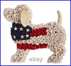 Pier1 Patriotic Red White And Blue Dog Wood Curl Wreath Bnwt