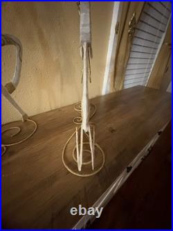 Pier 1 Capiz and Metal Reindeer Set Rare Vintage Glitter EUC