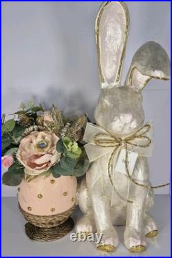 Pier 1 Easter Bunny Handmade Jeweled Centerpiece Rare withtags