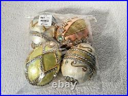 Pier 1 Glam Capiz Pearlized Jeweled Easter Eggs Lot Of 4 NEW