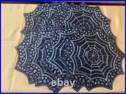 Pier 1 & Spooky Nights Beaded Spider Web Placemats, Coasters, Runner Set Of 17
