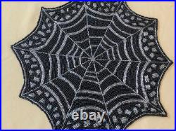 Pier 1 & Spooky Nights Beaded Spider Web Placemats, Coasters, Runner Set Of 17