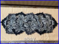 Pier 1 & Spooky Nights Beaded Spider Web Placemats, Coasters, Runner Set Of 17
