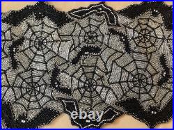 Pier 1 & Spooky Nights Beaded Spider Web Placemats, Coasters, Runner Set Of 17