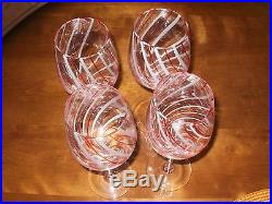 Pier 1 Wine Glasses Red White Candy Cane Striped Christmas Holiday New in Box