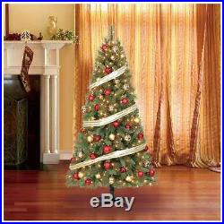 Pine Christmas Tree Clear Lights Stand Xmas Decoration Home Indoor Holiday Party