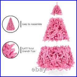 Pink Artificial Fir Christmas Tree with Foldable Stand