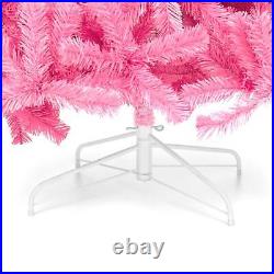 Pink Artificial Fir Christmas Tree with Foldable Stand