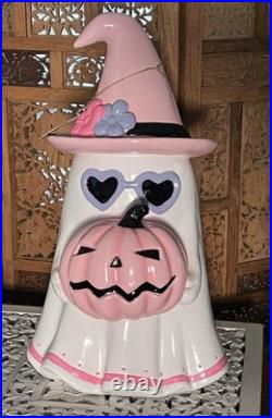 Pink Halloween Outdoor Figure 26 inch Ghost with Pink Hat Summerween Sunglasses
