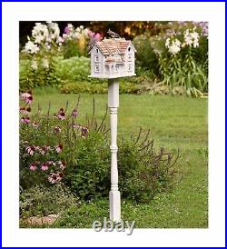 Plow & Hearth Kingsgate Cottage Lighted Birdhouse, White