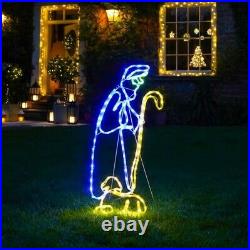 Plug In Outdoor LED Rope Light Nativity Silhouette Christmas Motif