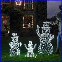 Plug in LED Outdoor Wicker Reindeer Snowman Lamppost Christmas Decoration