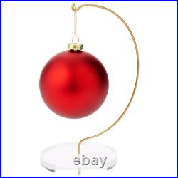 Plymor Wire Ornament Hanger Display with 3.25 Clear Acrylic Round Base, 7 H