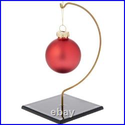 Plymor Wire Ornament Hanger with 3.25 Black Acrylic Square Base, 5.5 H