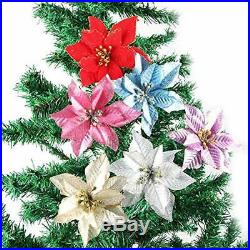 Poinsettia Nochebuena Decoraciones Navideñas Flores arbol de navidad Adornos 12
