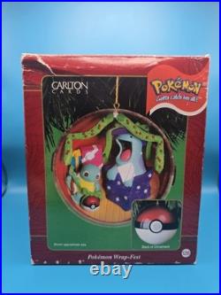 Pokémon Snow Fun Christmas Ornament Squirtle Quagsire Carlton Cards vintage 2001
