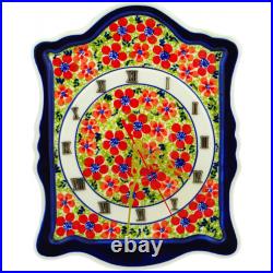 Polish Pottery Clock 12 Magnificent Red