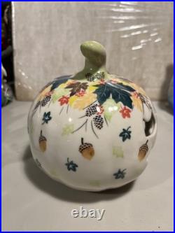 Polish Pottery JACK O LANTERN Halloween Pumpkin Boleslawiec Poland