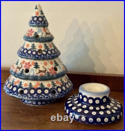 Polish Pottery UNIKAT Christmas Tree Luminary 10 Boleslawiec Reindeer Snowman Polish Pottery UNIKAT Christmas Tree Luminary 10 Boleslawiec Reindeer Snowman
