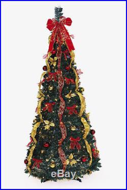 Pop Up 6′ Green Artificial Christmas Tree with 350 Clear Lights