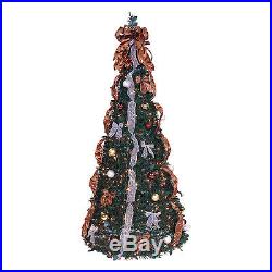 Pop Up 6' Green Artificial Christmas Tree with 350 Clear Lights