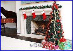 Pop Up Christmas Tree 6 Ft Pre-lit Decorated Artificial Holiday Decor Lighted