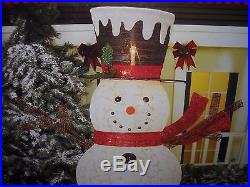 Pop Up Snowman Light Christmas Sculpture Indoor Outdoor Decor Holiday Time 6