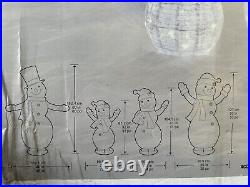 Pop-up Snowman Family Set Of 4, 5 Ft Tall, 600 LED Lights, Christmas Decor