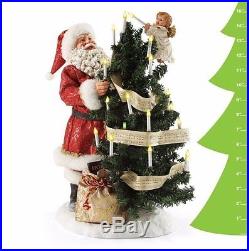 Possible Dreams Hark the Angels Santa and Angel Decorates Tree Light Up Figurine