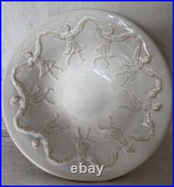 Pottery Barn 12 DAYS CHRISTMAS SERVING BOWL 9 LADIES DANCING RETIRED IVORY 10.5
