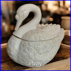 Pottery Barn 12 DAYS OF CHRISTMAS 7 SWANS Swimming Soup TUREEN, Canister