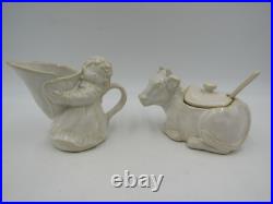Pottery Barn 12 Days Of Christmas Maids a Cow Milking Cream & Sugar Set #B144